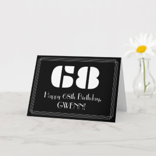 Carte 68e anniversaire : Art Déco Inspiré Look "68" & No