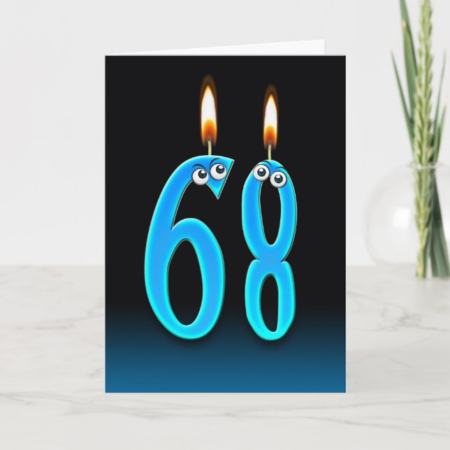 Carte 68e anniversaire bougies (Devant)