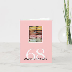 Carte 68e Anniversaire de Macaron-Joyeux !
