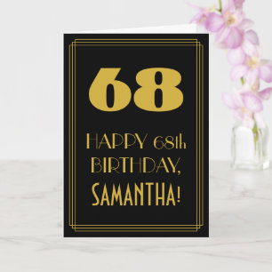 Carte 68e Anniversaire ~ Look inspiré de l'Art Déco "68"