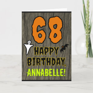 Carte 68e anniversaire : Thème d'Halloween Éffrayant, No