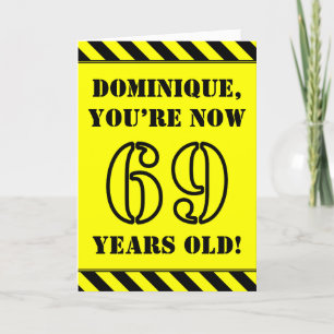 Carte 69e anniversaire : texte de style crayon amusant, 