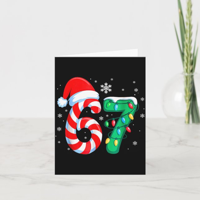 Carte 6 7 Christmas Funny Six Seven 67 Meme Men Women Ki (Devant)
