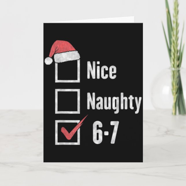 Carte 6-7 Meme Brain Rot Nice Naughty 67 Funny Christmas (Devant)