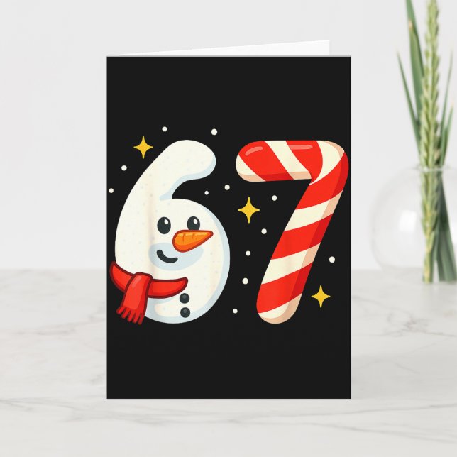 Carte 6 7 Meme Christmas Shirt 67 Six Seven Snowman Boy  (Devant)
