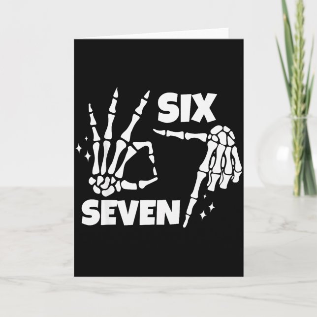 Carte 6 7 Meme Funny Skeleton Hands Halloween Couples Si (Devant)