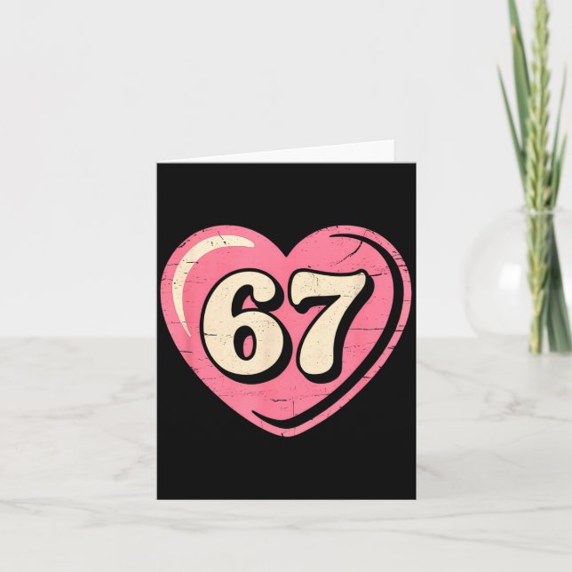 Carte 6 7 Meme Heart Gen Alpha Six Seven 67 Valentines K (Devant)