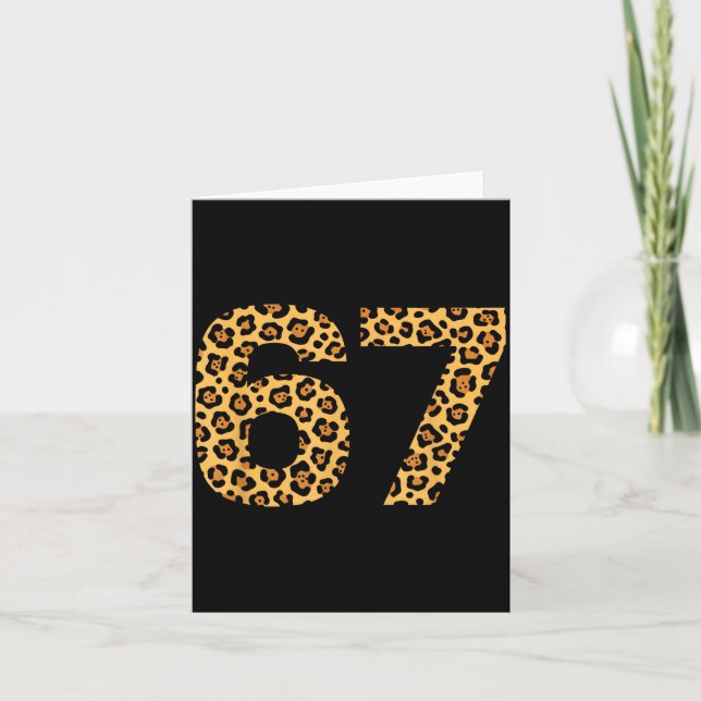 Carte 6-7 Meme Leopard Cheetah Cool Six-seven Funny 67 G (Devant)