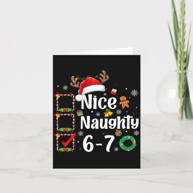 Carte 6-7 Meme Nice Naughty 67 Christmas Funny Xmas Men  (Devant)