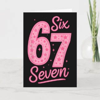Carte 6 7 Numéro 67 Rose Six Sept Mème Argot Femmes Fill