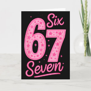 Carte 6 7 Numéro 67 Rose Six Sept Mème Argot Femmes Fill