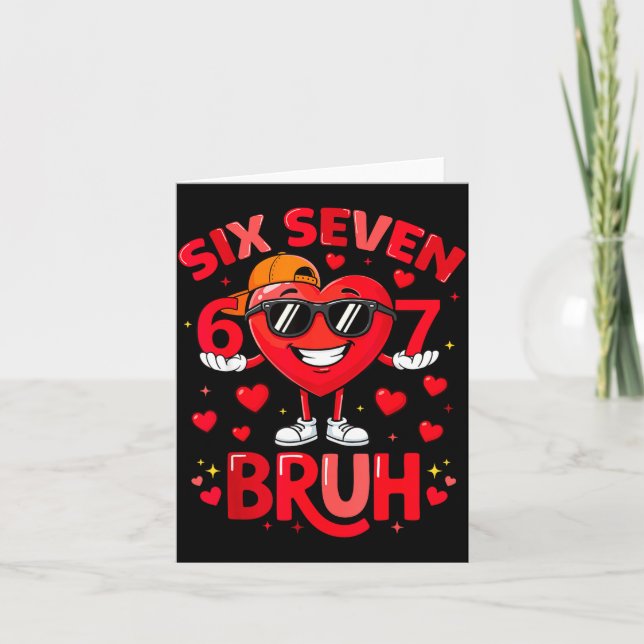 Carte 6 7 Valentines Day Shirt Men Boys Funny Heart Meme (Devant)