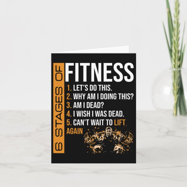 Carte 6 Étapes De Fitness Exercice De Poids Fitness (Devant)