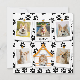 Carte 6 Photo Collage Ajouter Nom Dog House Empreintes d