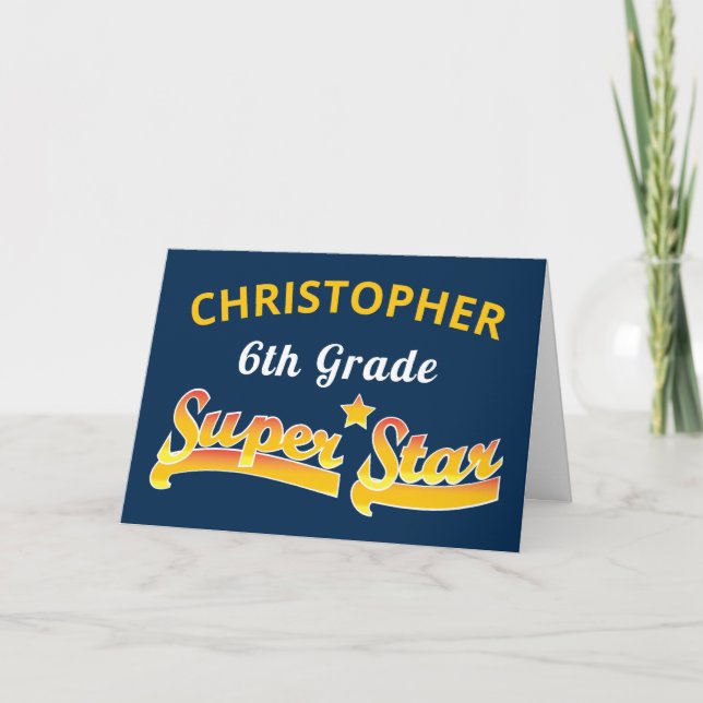 Carte 6e année Super Star School Graduation (Devant)