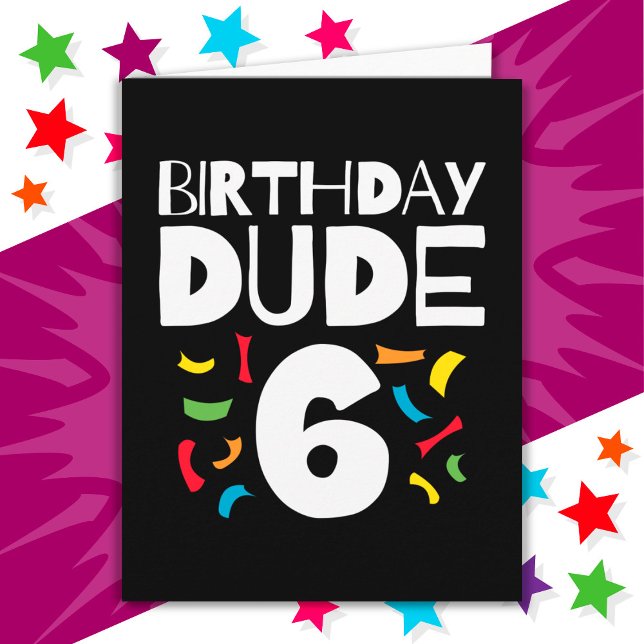 Carte 6e anniversaire 6 ans fête des garçons Anniversair (Créateur téléchargé)
