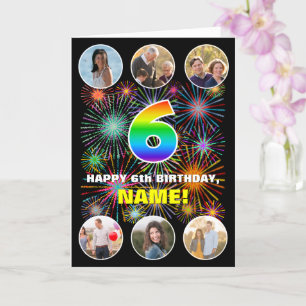 Carte 6e anniversaire : Amusant Arc en Ciel #, Personnal