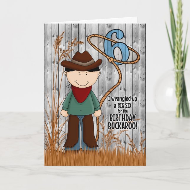 Carte 6e anniversaire pour un petit garçon Occidental Th (Devant)