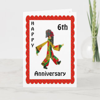 Carte 6ème anniversaire heureux