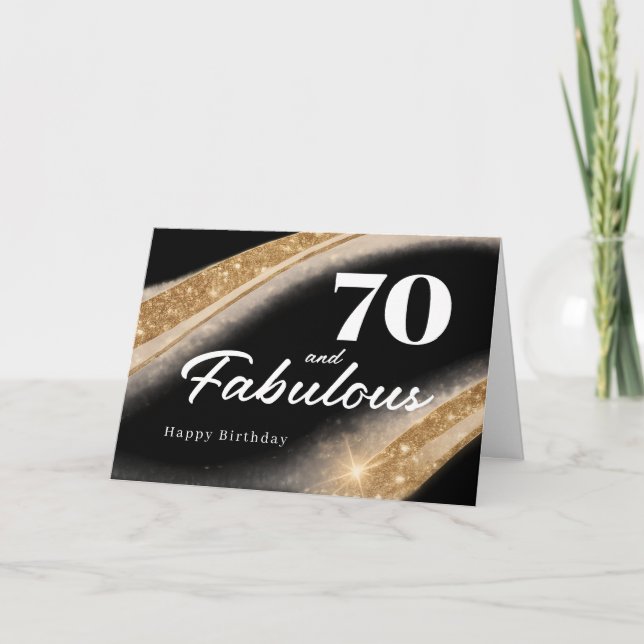 Carte 70 and Fabulous Black Gold 70th Birthday (Devant)