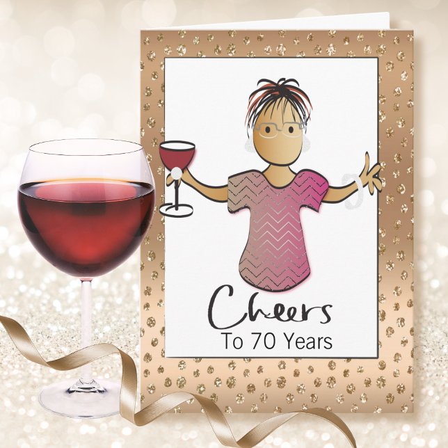 Carte 70 et Fabulous Sparkle Women Cartoon Anniversaire (Créateur téléchargé)