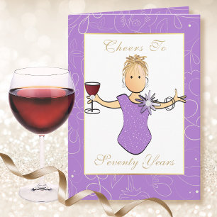 Carte 70 Fabuleux Dessin Féminin Violet Amusant Annivers