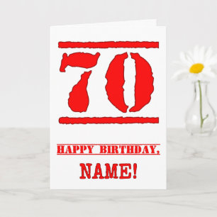 Carte 70e anniversaire : Amusant, Timbre en caoutchouc r