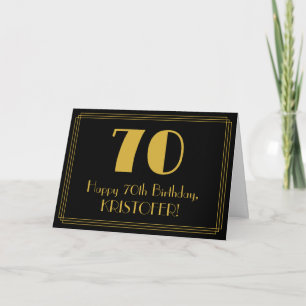 Carte 70e anniversaire : Art Déco Inspiré Look "70" + No