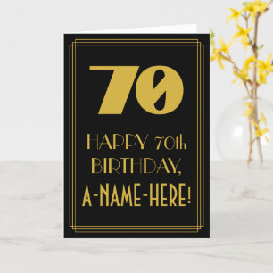 Carte 70e anniversaire ~ Art Déco Inspiré Look "70" & No
