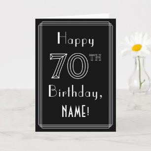 Carte 70e anniversaire : Art Déco Style # 70 & Nom perso