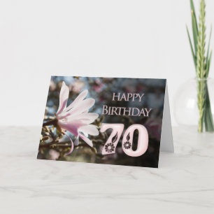 Carte 70e anniversaire avec magnolia