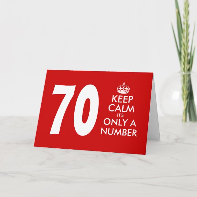 Carte 70e anniversaire | Conserver le calme ce n'e (Devant)