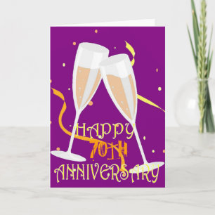 Carte 70e anniversaire du mariage fête du champagne