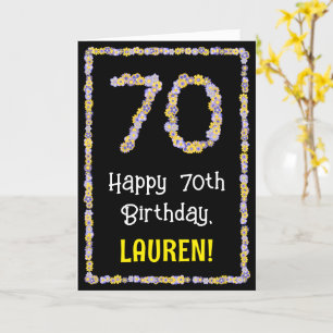 Carte 70e anniversaire : Floral Flowers Numéro, Nom pers
