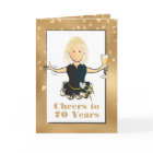 70e anniversaire Glamour étincelant Femme Cartoon