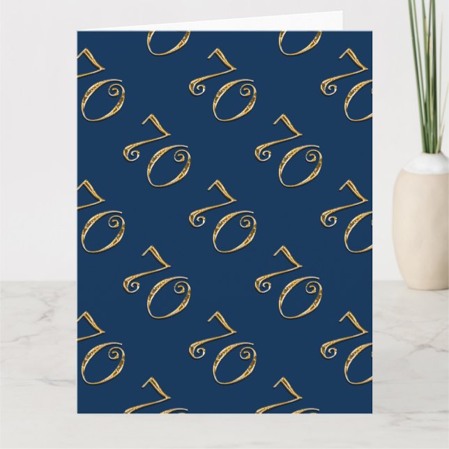 Carte 70e anniversaire | MENS or bleu (Devant)