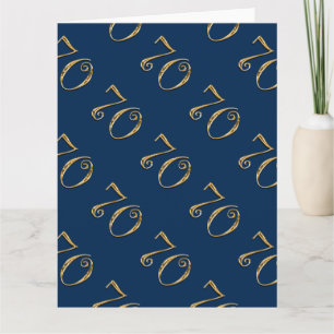 Carte 70e anniversaire   MENS or bleu
