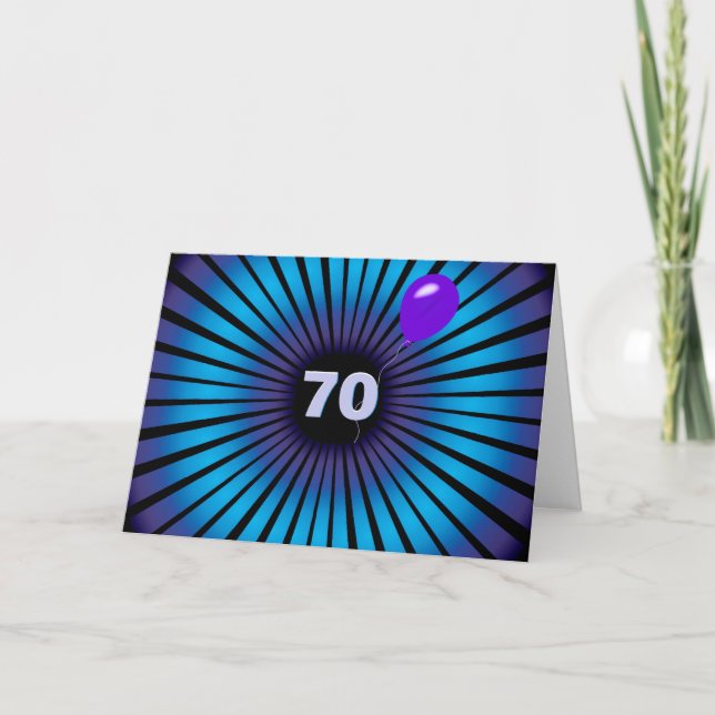 Carte 70e anniversaire néon illusion optique (Devant)