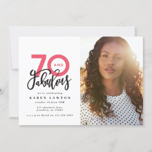 Carte 70e anniversaire photo 70 & fabuleux moderne color