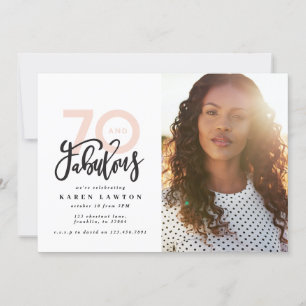 Carte 70e anniversaire photo 70 & fabuleux moderne color