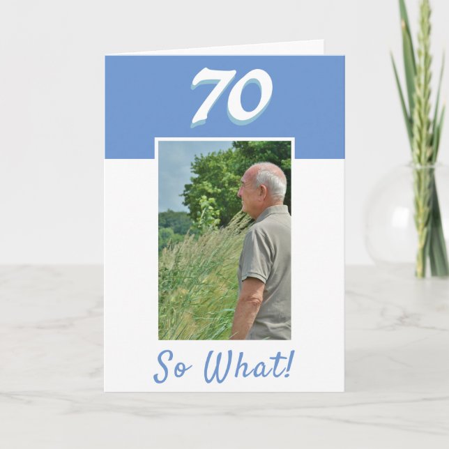 Carte 70e anniversaire photo positive Anniversaire (Devant)