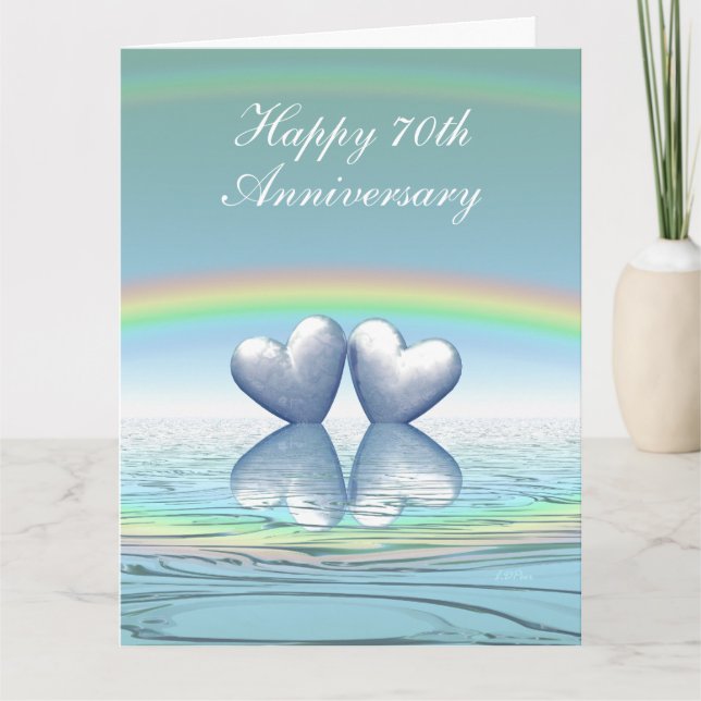 Carte 70e Anniversaire Platinum Hearts Big (Devant)