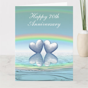Carte 70e Anniversaire Platinum Hearts Big