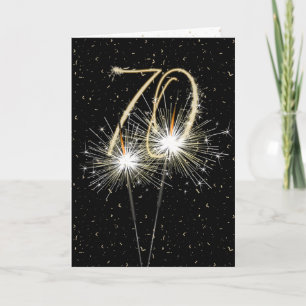 Carte 70e anniversaire Sparkler en noir