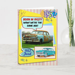Carte 70e anniversaire ! Wow, même âge que cette Chevy 1