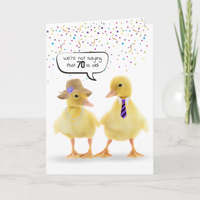 Carte 70e Humour d'anniversaire avec des colliers (Devant)