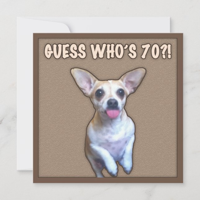 Carte 70e Humour d'anniversaire (Chien) (Devant)