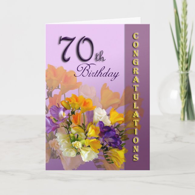 Carte 70e Joyeux anniversaire Félicitations (Devant)