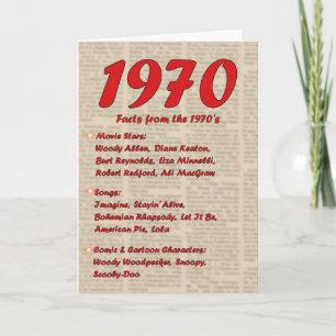 Carte 70's 70