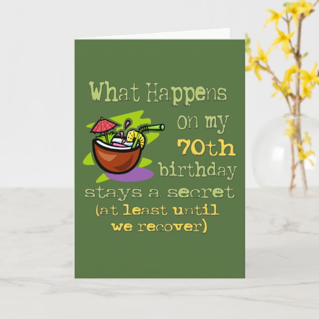 Carte 70th Birthday Party Dons. Que se passe-t-il sur mo (Fleur jaune)